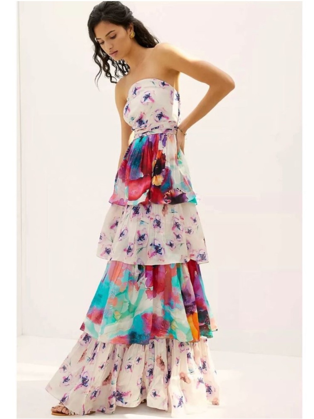 Anthropologie Nidhi Yasha Guinevere Tiered Maxi Dress Size 20W